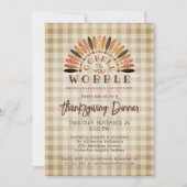 Invitation Dîner Rustique Drôle de grâces Dîner Turquie Plaid (Devant)
