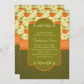 Invitation Dîner rustique élégant de thanksgiving de (Devant / Derrière)