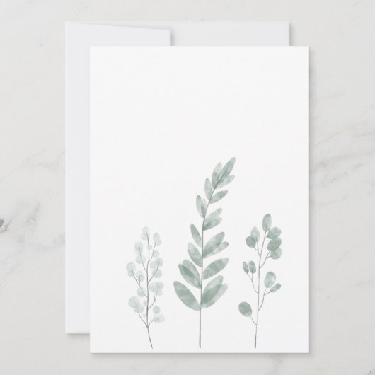 Invitation Dîner Rustique Eucalyptus Floral Mariage (Dos)