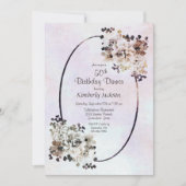 Invitation Dîner Rustique Floral 50e Anniversaire (Devant)