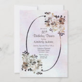 Invitation Dîner Rustique Floral 80e Anniversaire (Devant)