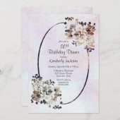 Invitation Dîner Rustique Floral 80e Anniversaire (Devant / Derrière)