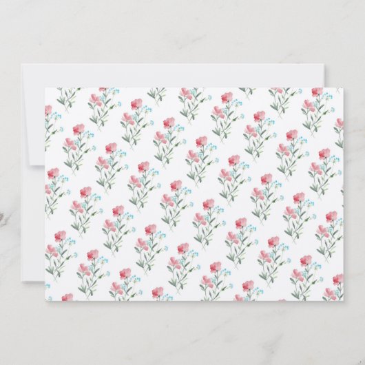 Invitation Dîner Rustique Floral Mariage (Dos)