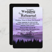 Invitation Dîner rustique pourpre de répétition de mariage de (Devant / Derrière)