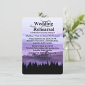 Invitation Dîner rustique pourpre de répétition de mariage de (Debout devant)