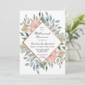 Invitation Dîner Rustique Rustique Dusty Chic Floral (Debout devant)
