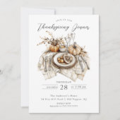 Invitation Dîner Rustique Thanksgiving (Devant)