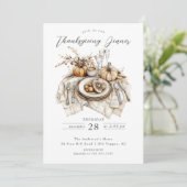 Invitation Dîner Rustique Thanksgiving (Debout devant)