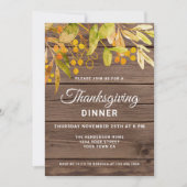 Invitation Dîner Rustique Thanksgiving (Devant)