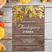 Invitation Dîner Rustique Thanksgiving