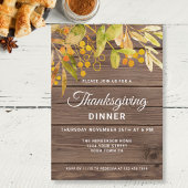 Invitation Dîner Rustique Thanksgiving