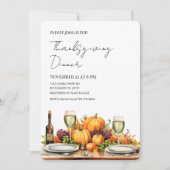Invitation Dîner Rustique Thanksgiving | Récolte d'automne (Devant)