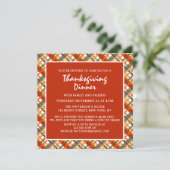Invitation Dîner Rustique Thanksgiving Tartan Motif (Debout devant)
