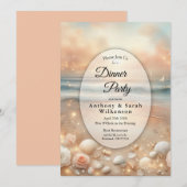 Invitation Dîner Seaside Sparkle et Sunset Dreams (Devant / Derrière)
