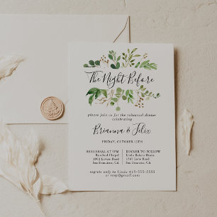 Invitation Dîner Simple à l'Eucalyptus la Veille de la Répéti