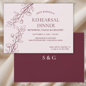 Invitation Dîner simple Boho Floral Ruby