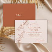 Invitation Dîner simple Boho Floral Terracotta