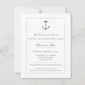 Invitation Dîner simple de répétition d'Ancres nautiques | Bl (Devant)