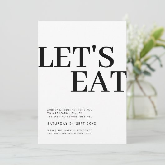 Invitation Dîner simple de répétition moderne (Debout devant)