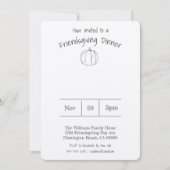 Invitation Dîner simple écrit à la main Citrouille Friendsgiv (Devant)