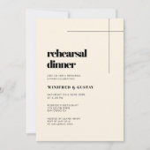Invitation Dîner simple, élégant et chic de la répétition de  (Devant)