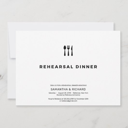 Invitation Dîner simple minimaliste et élégant (Devant)