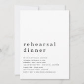 Invitation Dîner simple noir blanc (Devant)