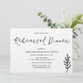 Invitation Dîner simple Rustique de répétition de feuille (Debout devant)