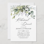 Invitation DÎNER Simplement Élégant Eucalyptus REHEARSAL (Devant)