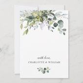 Invitation DÎNER Simplement Élégant Eucalyptus REHEARSAL (Dos)