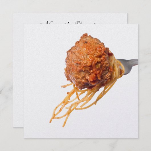 Invitation Dîner Spaghetti (Devant / Derrière)