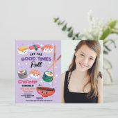 Invitation Dîner Sushi Filles Japonaise Anniversaire Fête vio (Debout devant)