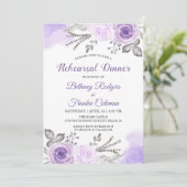 Invitation Dîner tendance Pastel Purple Floral Chic Rehearsal (Debout devant)