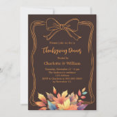 Invitation Dîner Thankesgiving arc-bister feuilles d'automne (Devant)