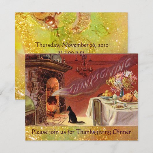 Invitation Dîner Thanksgiving (Devant / Derrière)