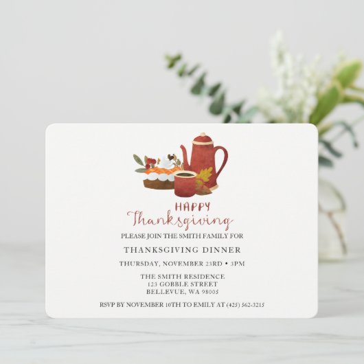 Invitation Dîner Thanksgiving (Debout devant)