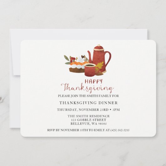 Invitation Dîner Thanksgiving (Devant)