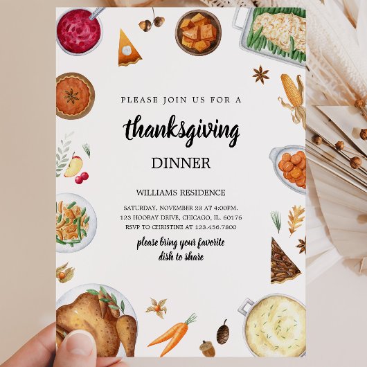 Invitation Dîner Thanksgiving