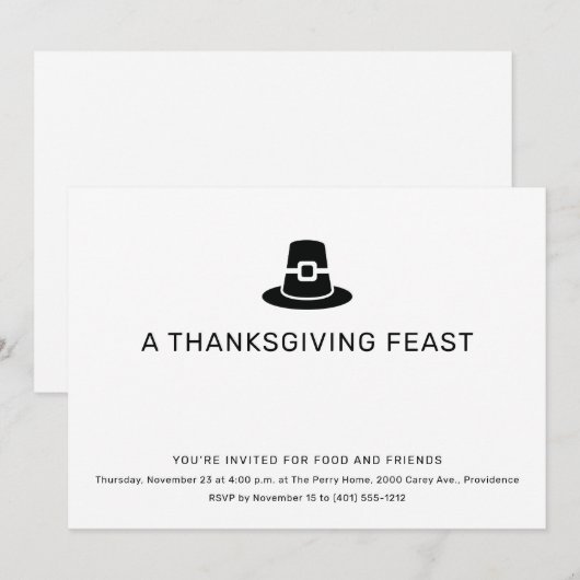 Invitation Dîner Thanksgiving (Devant / Derrière)