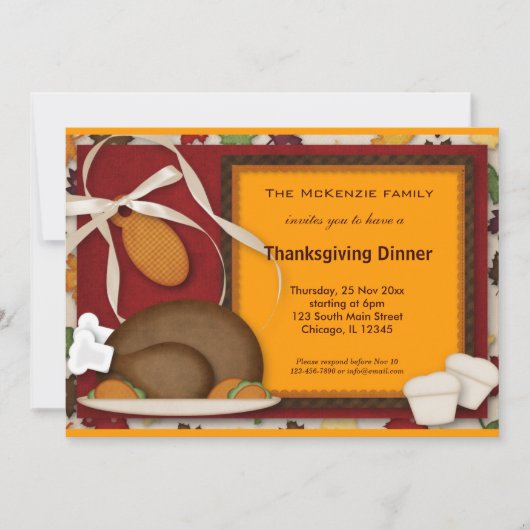 Invitation Dîner Thanksgiving (Devant)