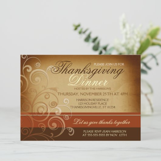 Invitation Dîner Thanksgiving (Debout devant)