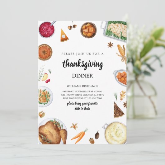 Invitation Dîner Thanksgiving (Debout devant)