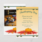 Invitation Dîner Thanksgiving (Devant / Derrière)