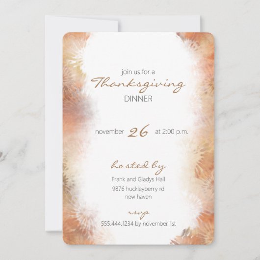 Invitation Dîner Thanksgiving (Devant)