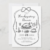 Invitation Dîner Thanksgiving à la main (Devant)