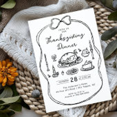 Invitation Dîner Thanksgiving à la main