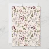 Invitation Dîner Thanksgiving Aquarelle Bourgogne Roses (Dos)