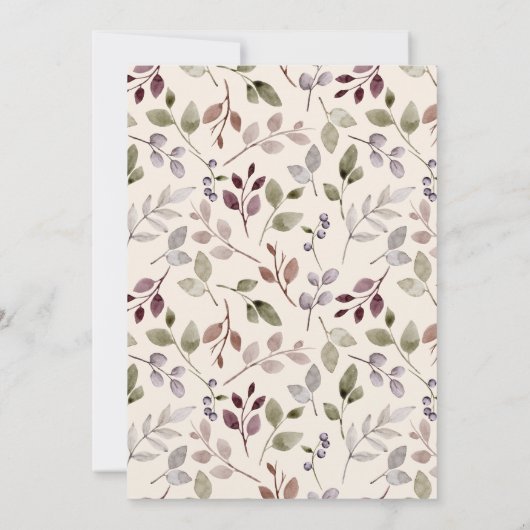 Invitation Dîner Thanksgiving Aquarelle Bourgogne Roses (Dos)