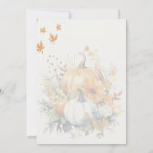 Invitation Dîner Thanksgiving Aquarelle Citrouilles floraux (Dos)