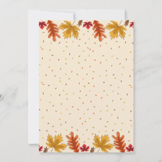 Invitation Dîner Thanksgiving Automne Vacances d'automne Invi (Dos)